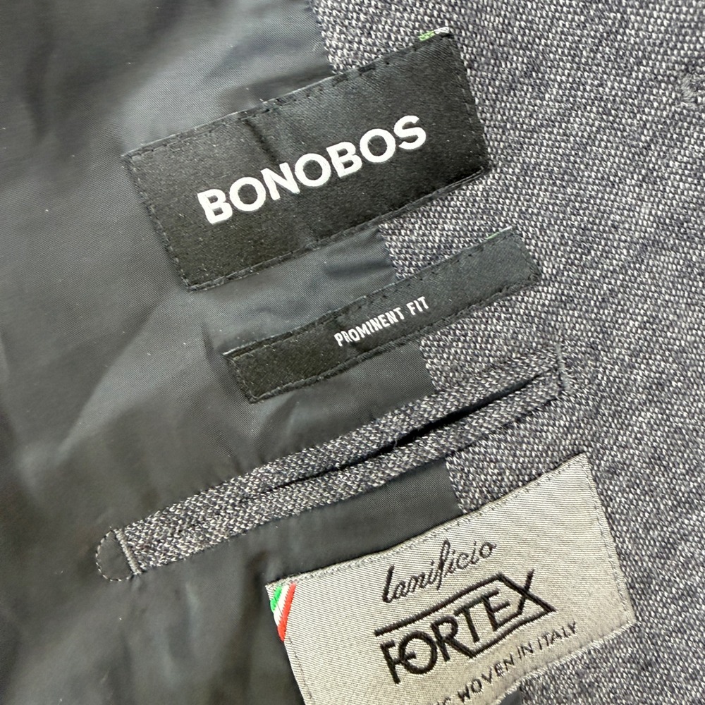 Bonobos Jet Setter Men's Charcoal Gray Knit Blazer - Two-Button Jacket - Picture 2 of 14